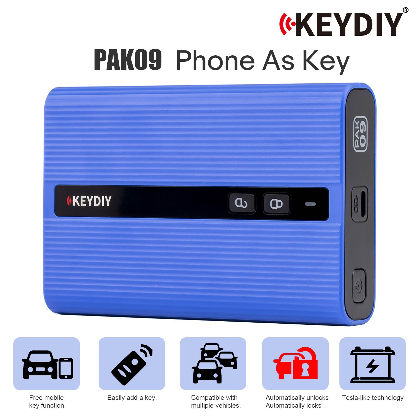 KEYDIY PAK09 Phone As Key for Key Addition Supports Up to 6 Physical Keys