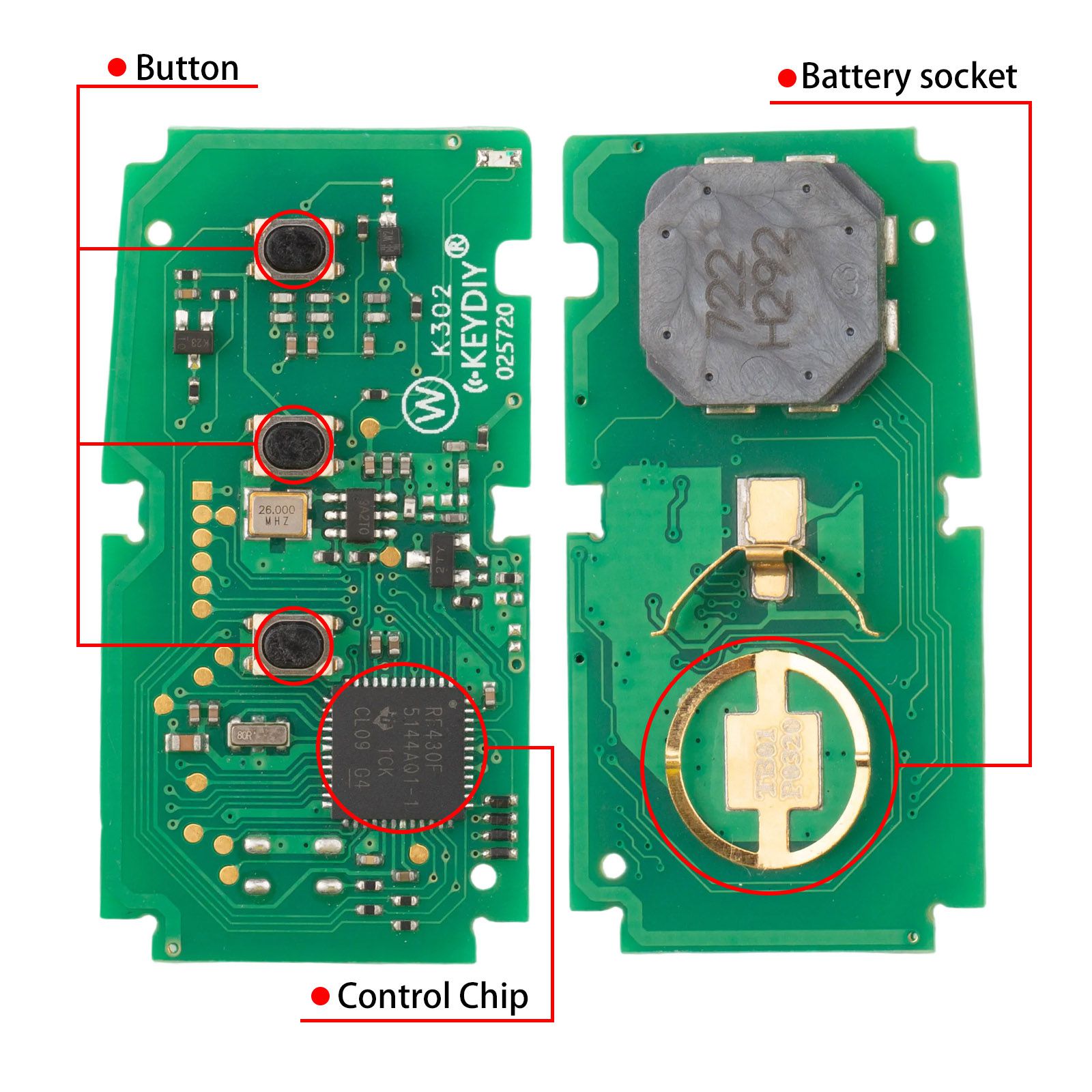 KEYDIY TB01-3 Universal Smart Remote Key PCB Only 5pcs/lot