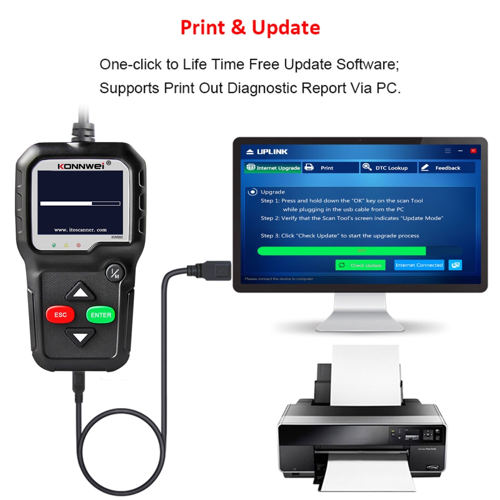 OBD2 Scanner OBD 2 Car Diagnostic Auto Diagnostic Tool KONNWEI KW680 Car Scanner Tools Diagnostic Scanner