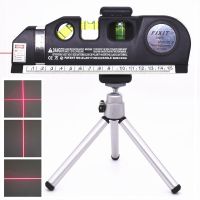 Laser Levels 4 in 1 Cross Projects Vertical Horizontal Lasers Ruler Adjusted Accurate 2 Lines with Tripod Optical Instruments