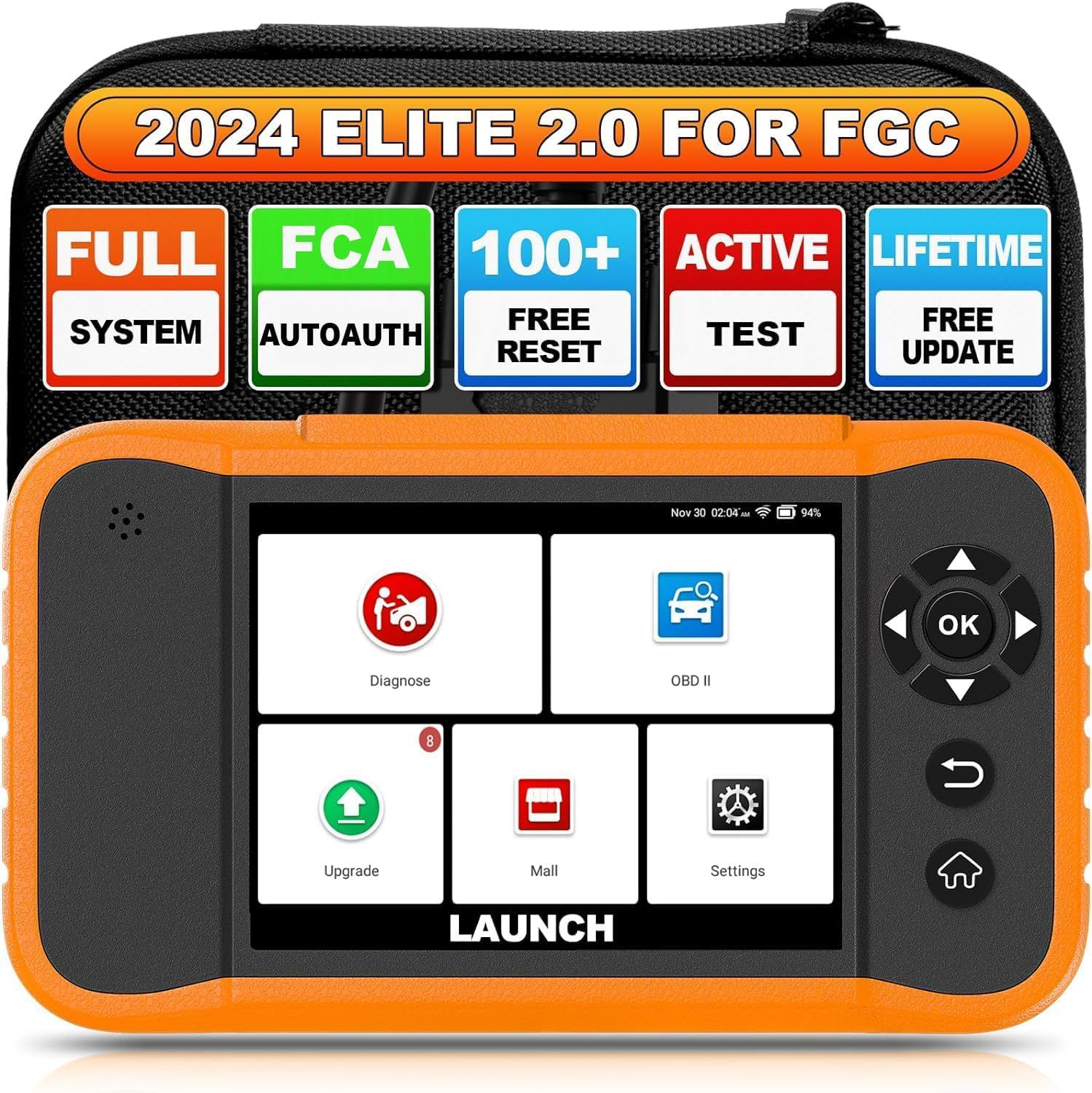 2025 LAUNCH Creader Elite 2.0 FGC Full System Diagnostic Bi-Directional Scan Scanner for Ford/ GM/ Buick/ Cadillac/ Chevrolet/ Chrysler/ Dodge/ Jeep