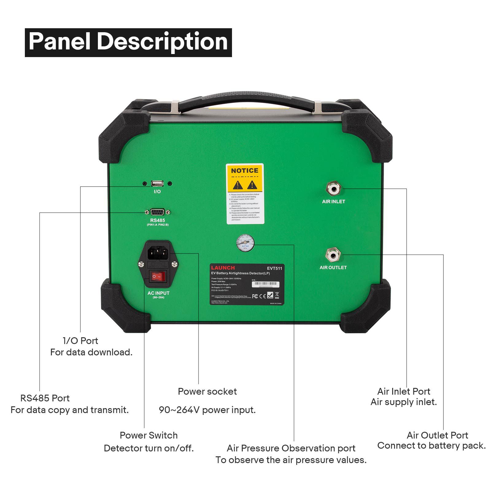 LAUNCH EVT511 EV Battery Airtightness Detector