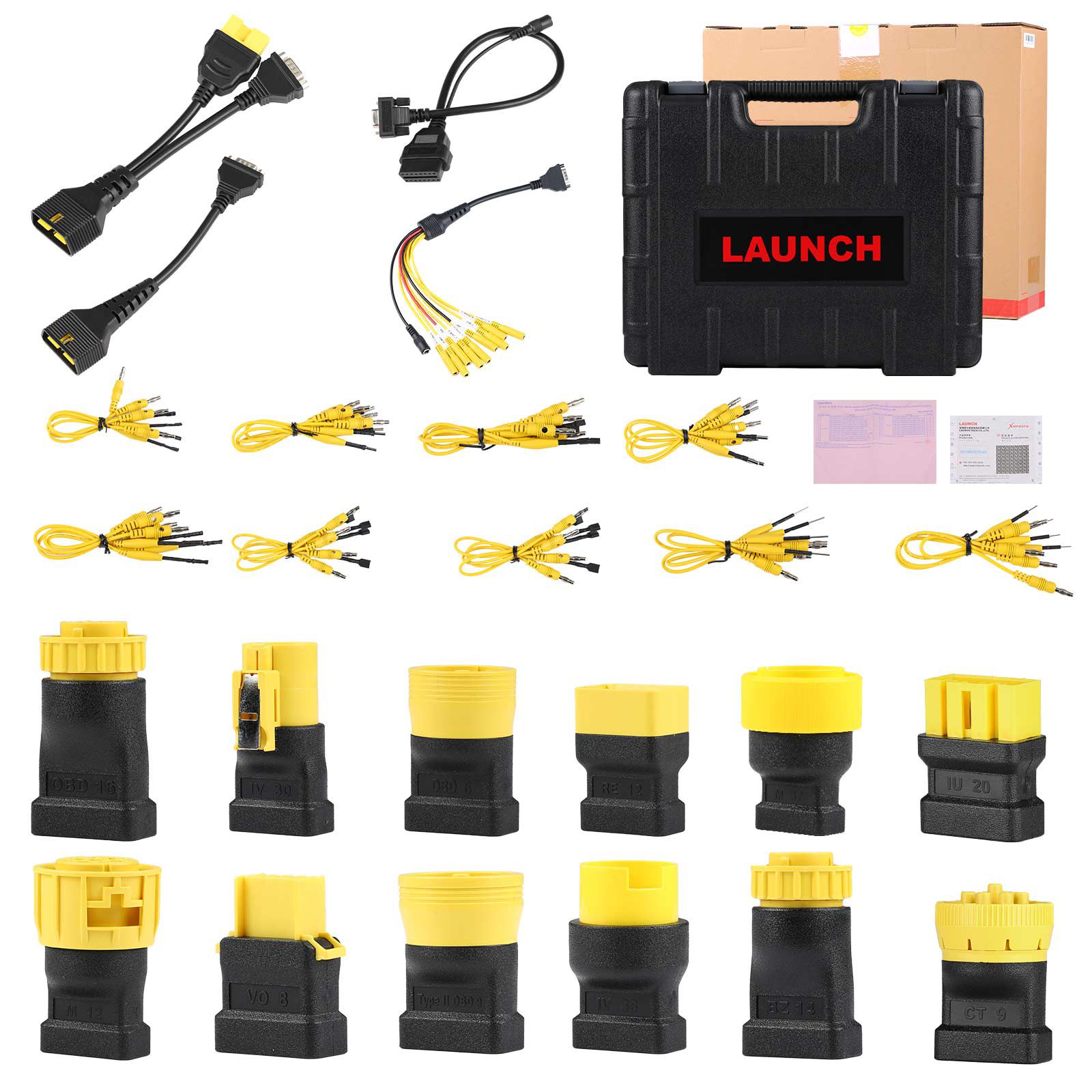 Launch X-431 PAD VII PAD 7 Elite Automotive Diagnostic Tool Plus Heavy Duty Truck Software License And Adapters Supports 12V & 24V Cars and Trucks