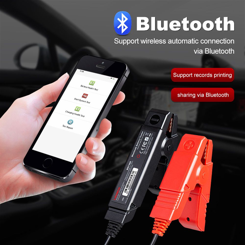 Launch X431 BST360 Bluetooth Battery Tester Used with X-431 PRO GT, X-431 PRO V4.0, X-431 PRO3 V4.0, X-431 PRO5, X-431 PAD V/PAD VII