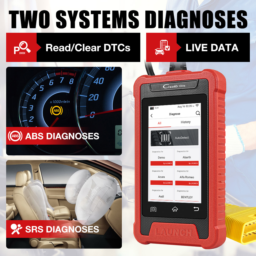 2022 LAUNCH X431 CRE202 OBD2 Car Diagnostic Tool Auto Engine ABS SRS Airbag Read Clear Error Code Automotive Scanner Free Update