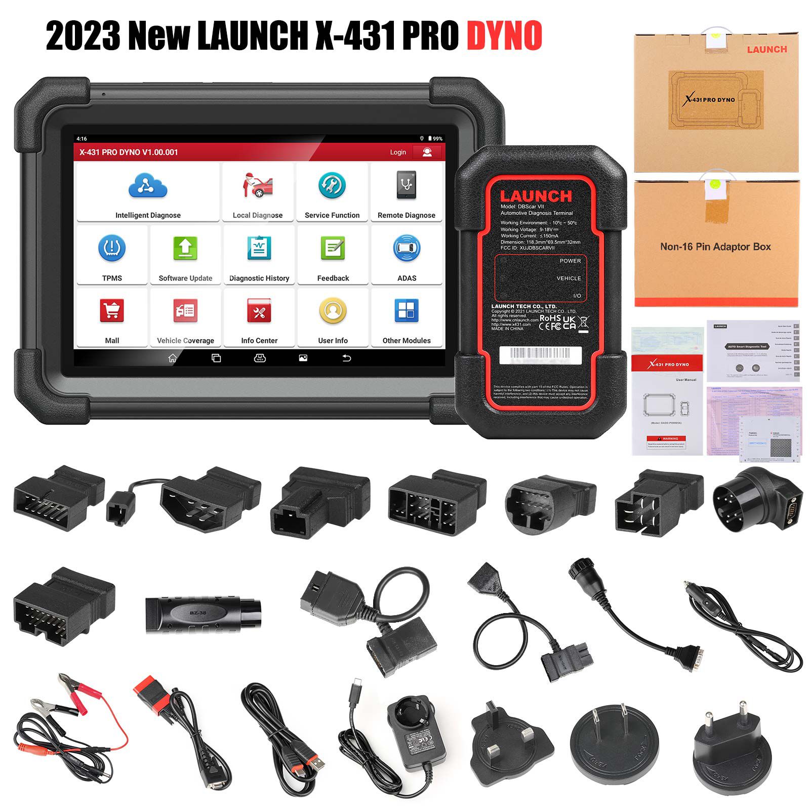 Launch X431 PRO DYNO 8' Bidirectional Diagnostic Scanner 37+ Special Functions Support ECU Coding CAN-FD DoIP upgraded Ver of PRO