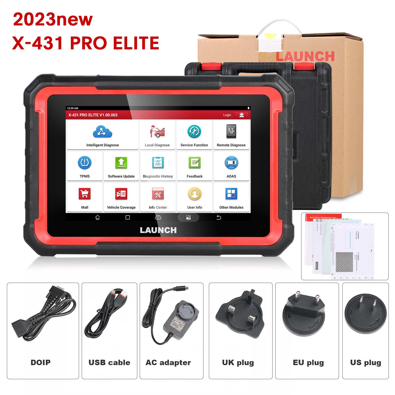 New Launch X431 PRO ELITE Auto Full System Car Diagnostic Tools CAN FD Active Tester OBD2 Scanner