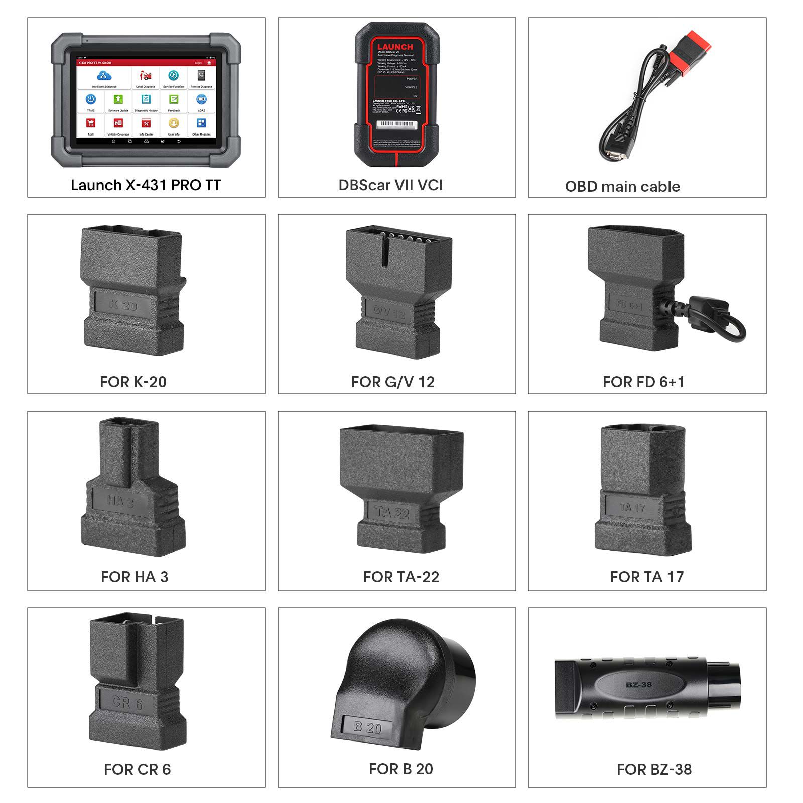 2024 LAUNCH X431 PRO TT Bidirectional Scan Tool with DBSCar VII Connector 37+ Reset ECU Online Coding CANFD Key IMMO