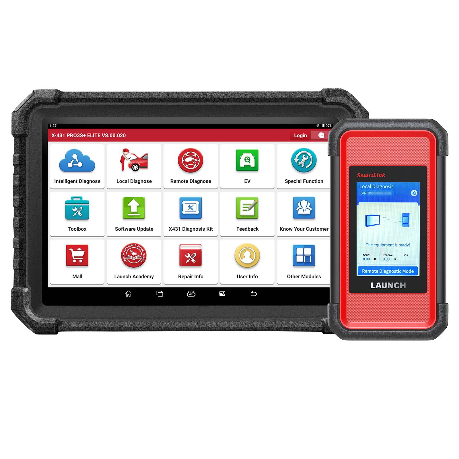 LAUNCH X431 PRO3S+ Elite All-in-One Bidirectional Scan Tool with SmartLink 2.0 Support Topology Map, 60+Service CANFD/DoIP/D-PDU