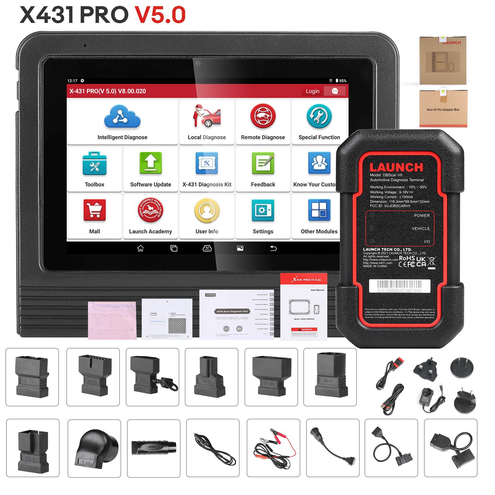 Launch X431 V 5.0 (X431 Pro) 8inch Wifi/Bluetooth Bidirectional Full System Diagnostic Scanner Supports CAN FD DOIP, VAG Guide