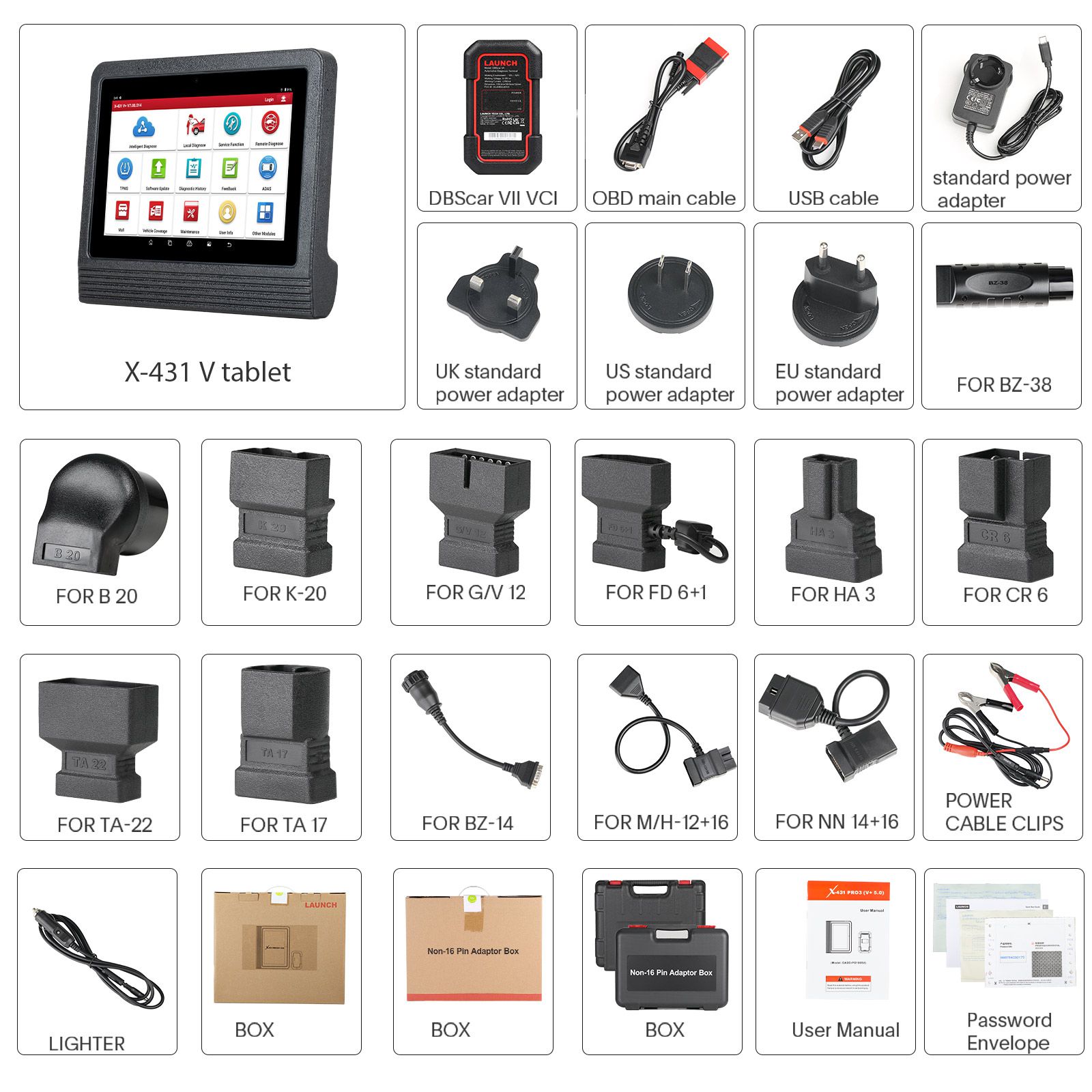 Original Launch X431 V+5.0 PRO3 Full System Diagnostic Tool with Launch GIII X-PROG3 Immobilizer Programmer