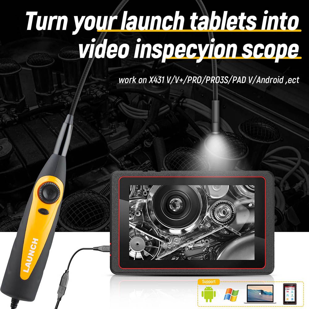 Launch X431 VSP-600 Video Scope Supports LAUNCH X-431 Scanners and All Android and IOS Device