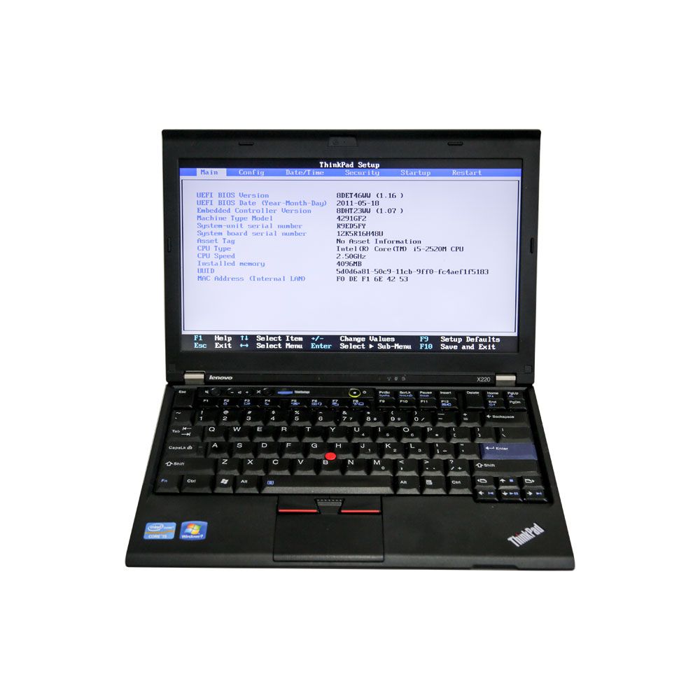 Second Hand Laptop Lenovo X220 I5 CPU 1.8GHz WIFI With 4GB Memory Compatible with BENZ/BMW/Porsche/ODIS Sofware HDD