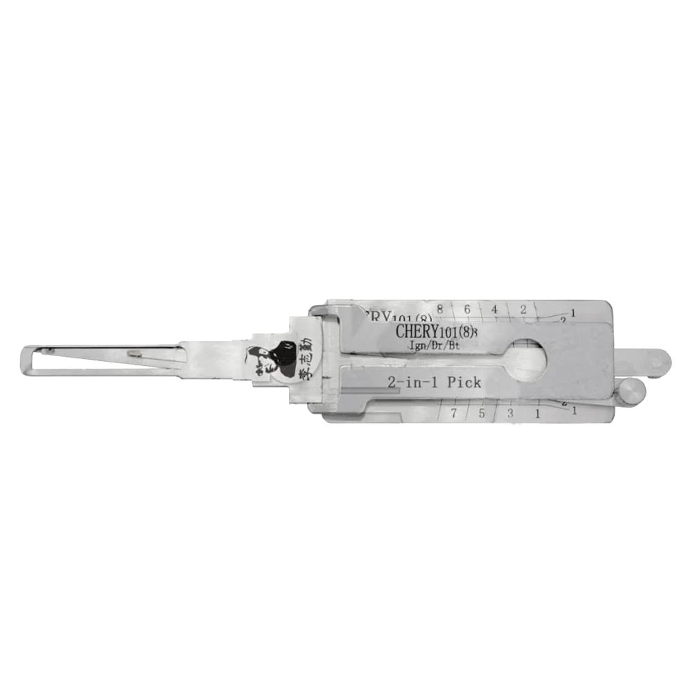 LISHI CHERY101 End Milling Tool (8-CUT)  2-in-1 Pick & Decoder for Chery Tiggo 5 E5 Ignition/Door Locks