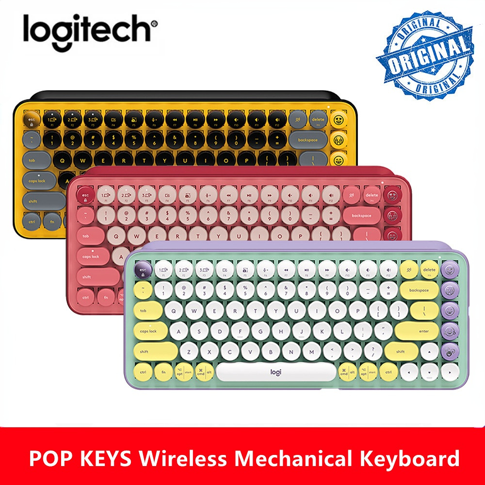 Newest Logitech POP KEYS Wireless Bluetooth Mechanical Keyboard Portable 85 keyboard keys For Ipad Office Gaming Laptop Original