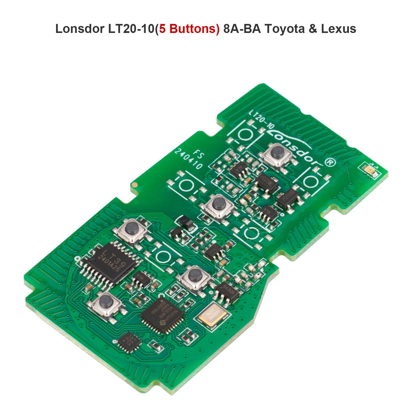 2024 Lonsdor LT20-10 Universal Smart Remote PCB All-in-One Board for Toyota/Lexus 8A-BA 4/5/6 Buttons Switchable Frequency