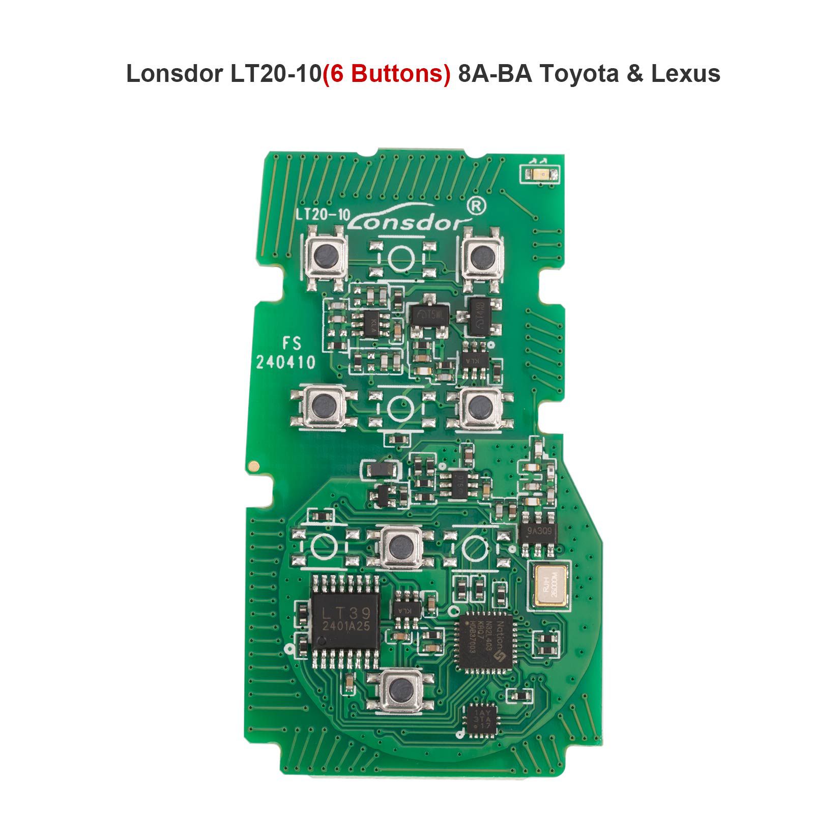 2024 Lonsdor LT20-10 Universal Smart Remote PCB All-in-One Board for Toyota/Lexus 8A-BA 4/5/6 Buttons Switchable Frequency