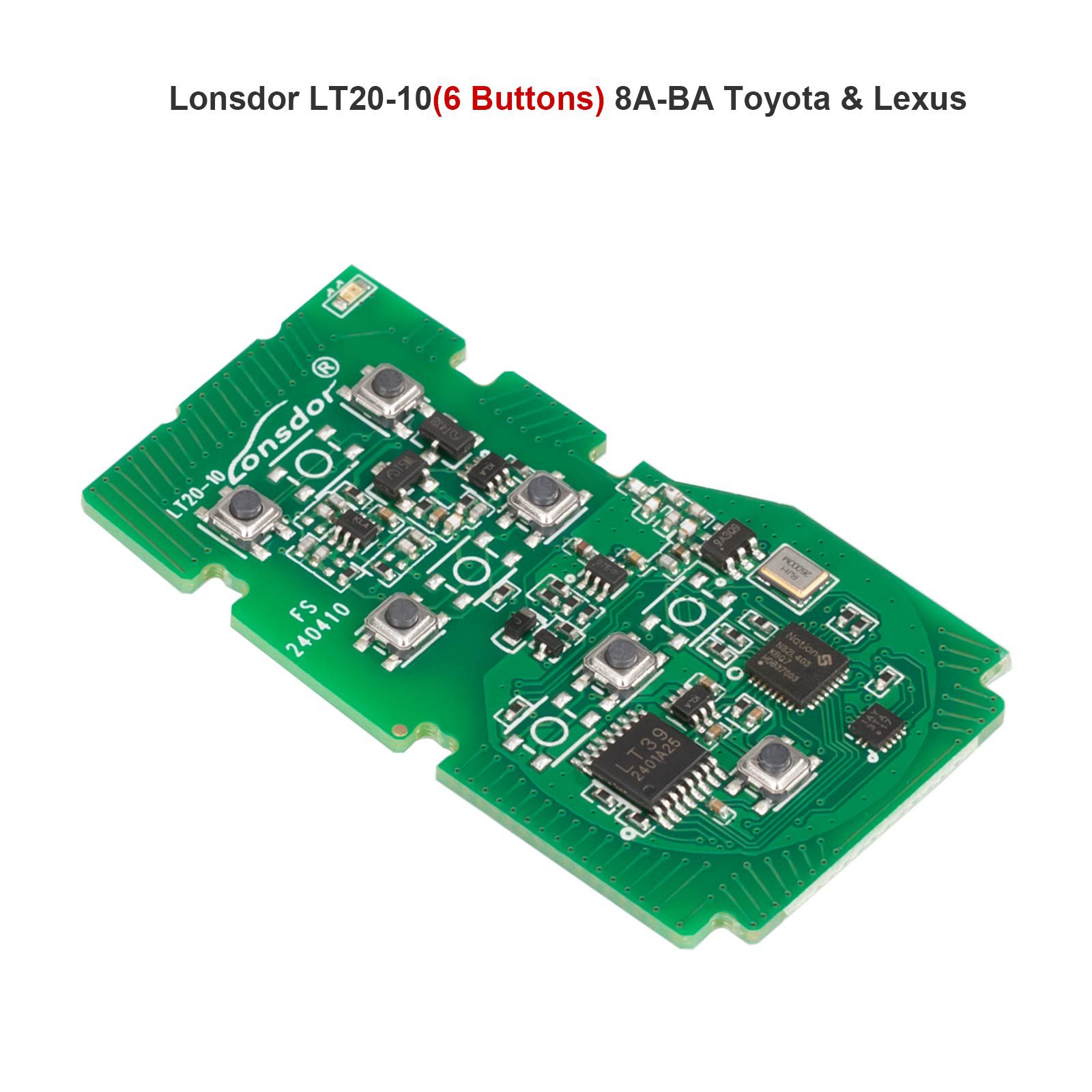 2024 Lonsdor LT20-10 Universal Smart Remote PCB All-in-One Board for Toyota/Lexus 8A-BA 4/5/6 Buttons Switchable Frequency