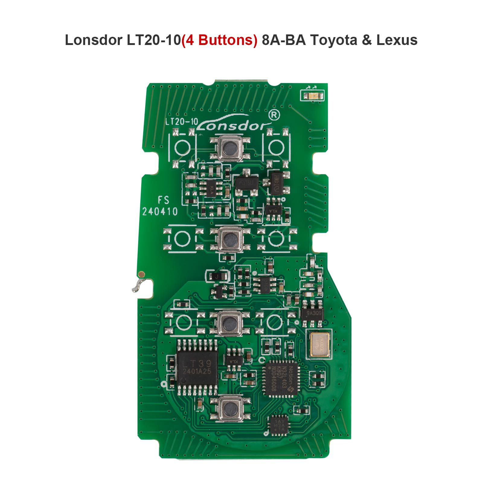 2024 Lonsdor LT20-10 Universal Smart Remote PCB All-in-One Board for Toyota/Lexus 8A-BA 4/5/6 Buttons Switchable Frequency