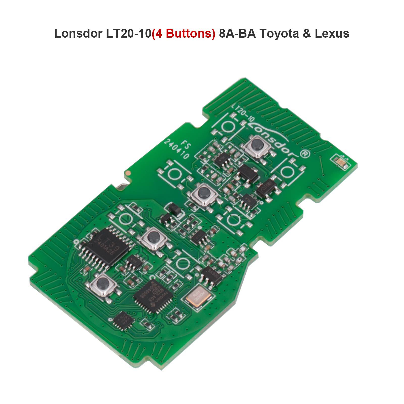 2024 Lonsdor LT20-10 Universal Smart Remote PCB All-in-One Board for Toyota/Lexus 8A-BA 4/5/6 Buttons Switchable Frequency