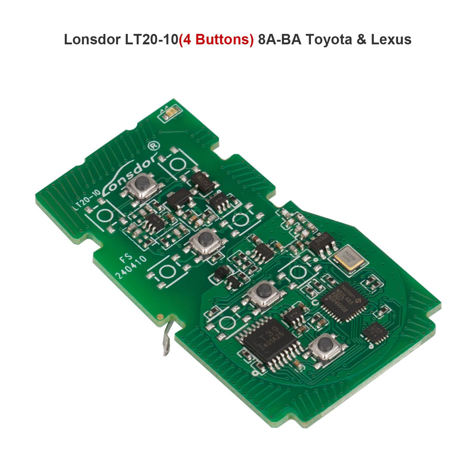 2024 Lonsdor LT20-10 Universal Smart Remote PCB All-in-One Board for Toyota/Lexus 8A-BA 4/5/6 Buttons Switchable Frequency