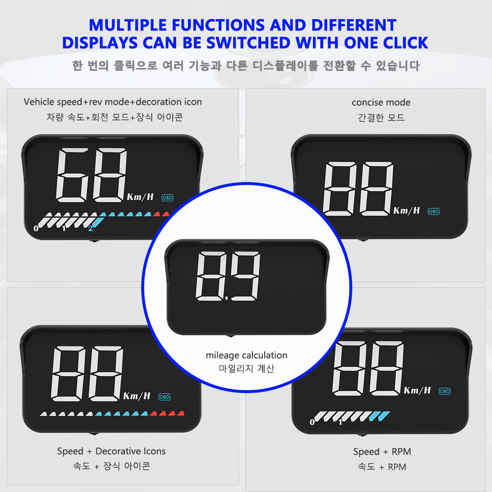 M7 OBD2 GPS Head Up Display Auto Electronics HUD Projector Display Digital Car Speedometer Voltage Accessories For All Car