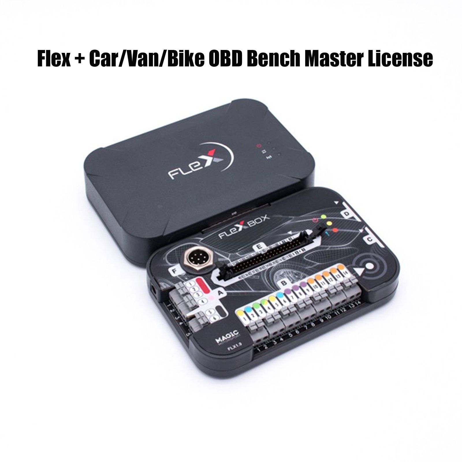 Magic Motorsport FLK02 FLEX Full Hardware Kit with Car, Van, Bike OBD Bench ECU Master Version Software License