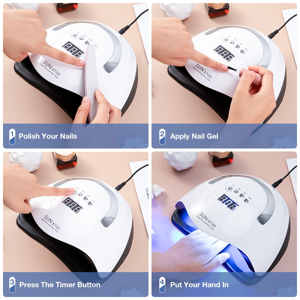 180W SUN X7 MAX UV LED Lamp for Manicure Nail Lamps Nail Dryer for Curing Nail Gel Nail Tools With Sensor LCD Display