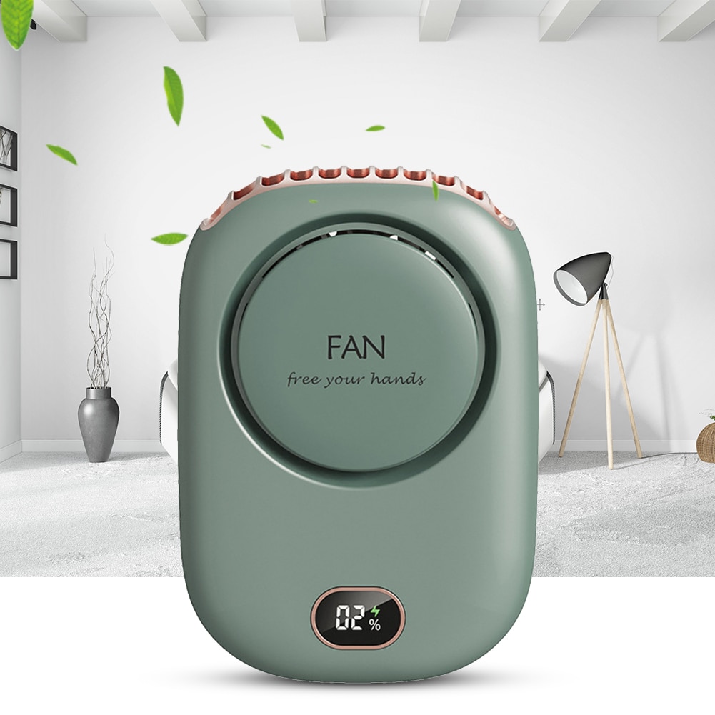 Mini Portable Bladeless Neck Fan USB Rechargeable Silent Cooling Fans 3 Speeds Adjustable Waist Fan Outdoor Travel Air Cooler