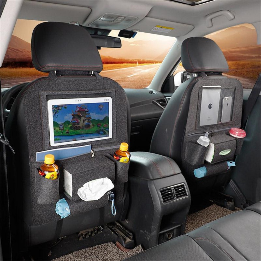 New Car Styling Seat Organizer Tablet Stand Multi-function Car Organizer Storage Bag Cup Holder Car Tissue Organizer Hanging Bag