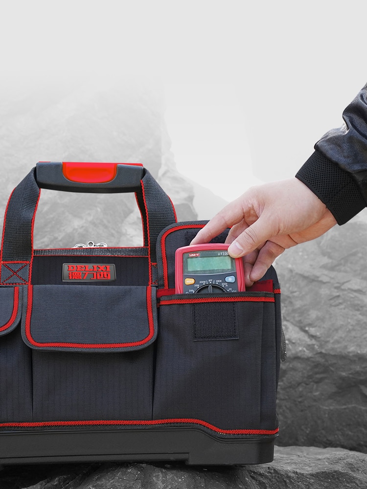 New Large Space Multi-Function Tool Bag Multi-Pocket Waterproof Anti-Fall Storage Bag 1680D Oxford Cloth Electrician Bag
