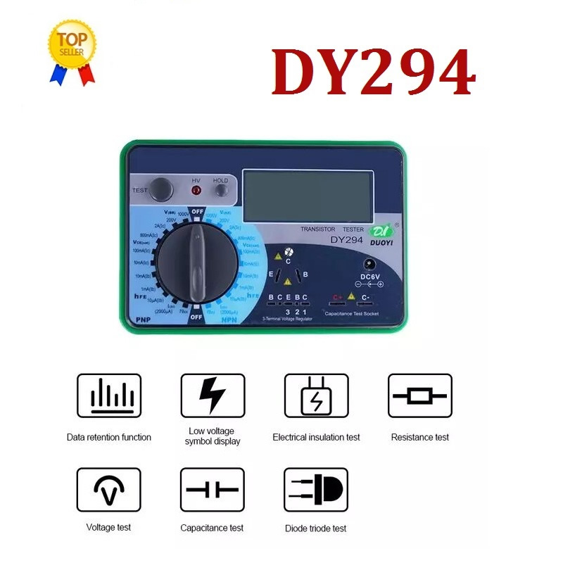 DY294 Multifunction Digital Transistor AnalyzerTester 1000V Reverse Voltage Capacitance SCR FET Tester