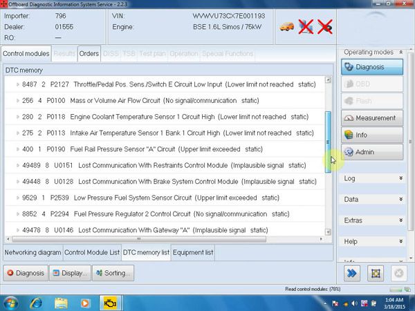 ODIS 2.23/2.22 Software for VW/AUDI imports/Faw/Shanghai/Skoda