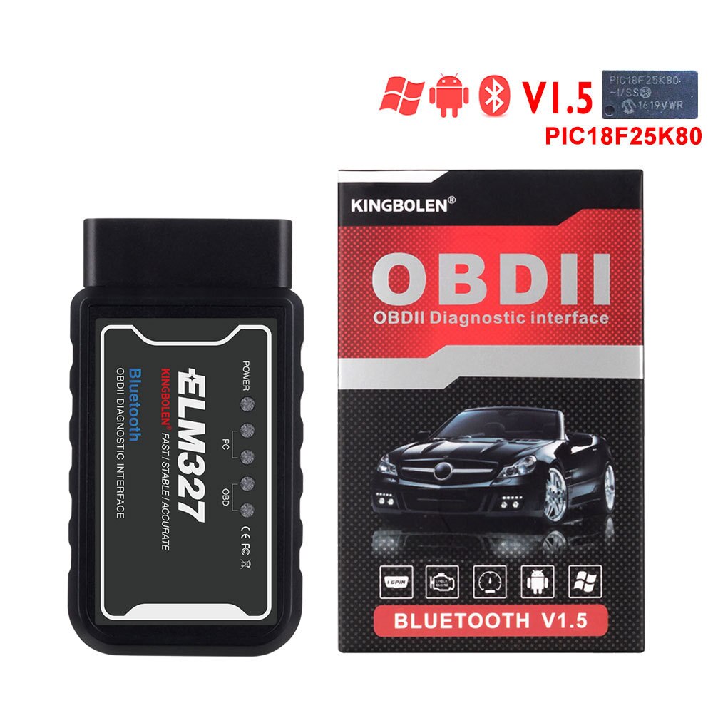 OBD2 ELM327 Bluetooth Scanner OBD Automotive Test Tool V1.5 Car Code Reader Diagnostic Tool Android OBDII Auto ELM327 Scan Tool