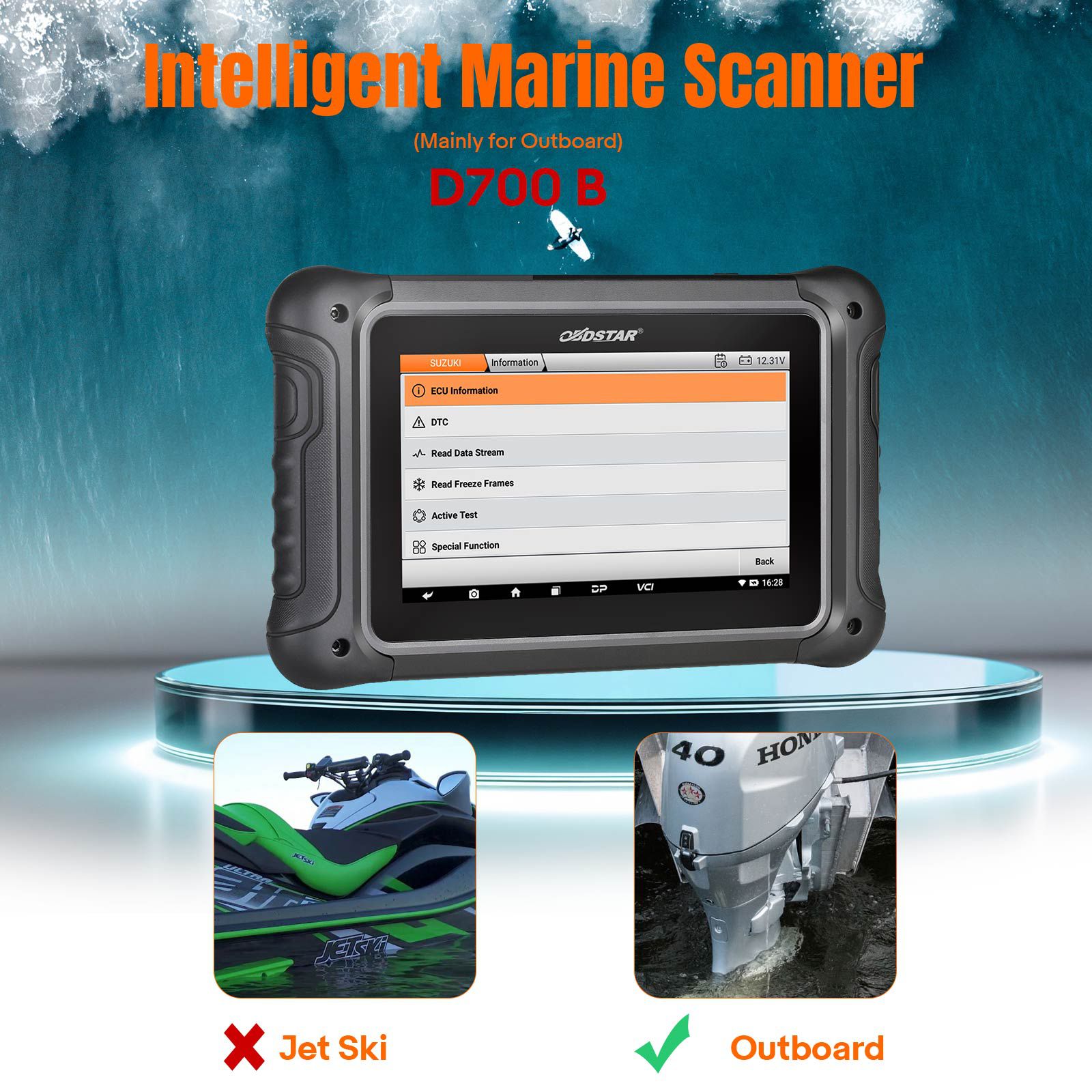 OBDSTAR D700 B for Outboard Intelligent Marine Scanner EVINRUDE, HIDEA, HONDA, JOHNSON, MARINER, MERCURY, PARSUN, SELVA, SEVEN, SUZUKI, TOHATSU,YAMAHA