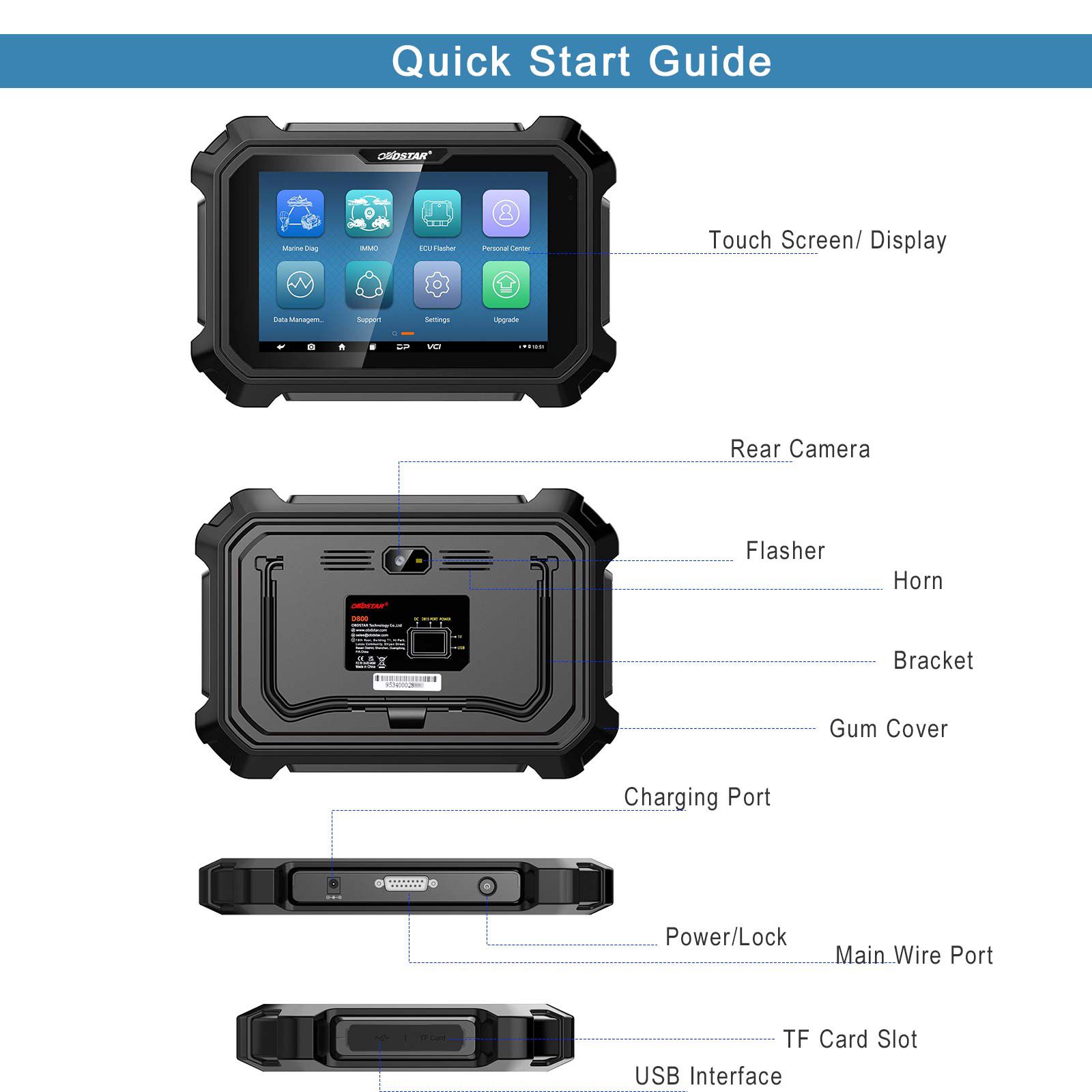 2025 OBDSTAR D800 A+B+C+D Full Configuration Marine Diagnostic Tool for Jet Ski/ Outboard/ Inboard/ Generator