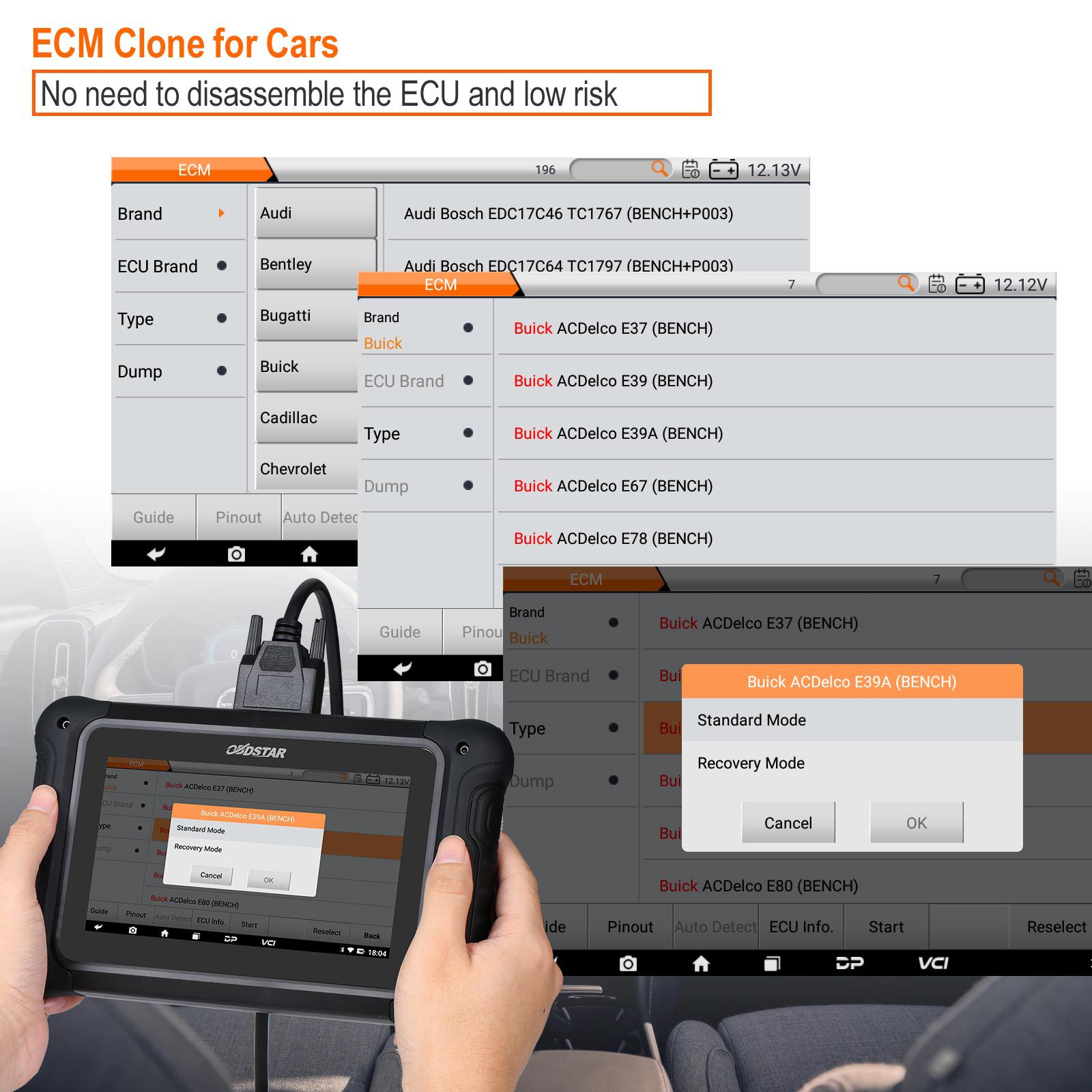 OBDSTAR DC706 ECU Tool Full Version with MP001 Set for Car and Motorcycle ECM & TCM & BODY Clone by OBD or BENCH