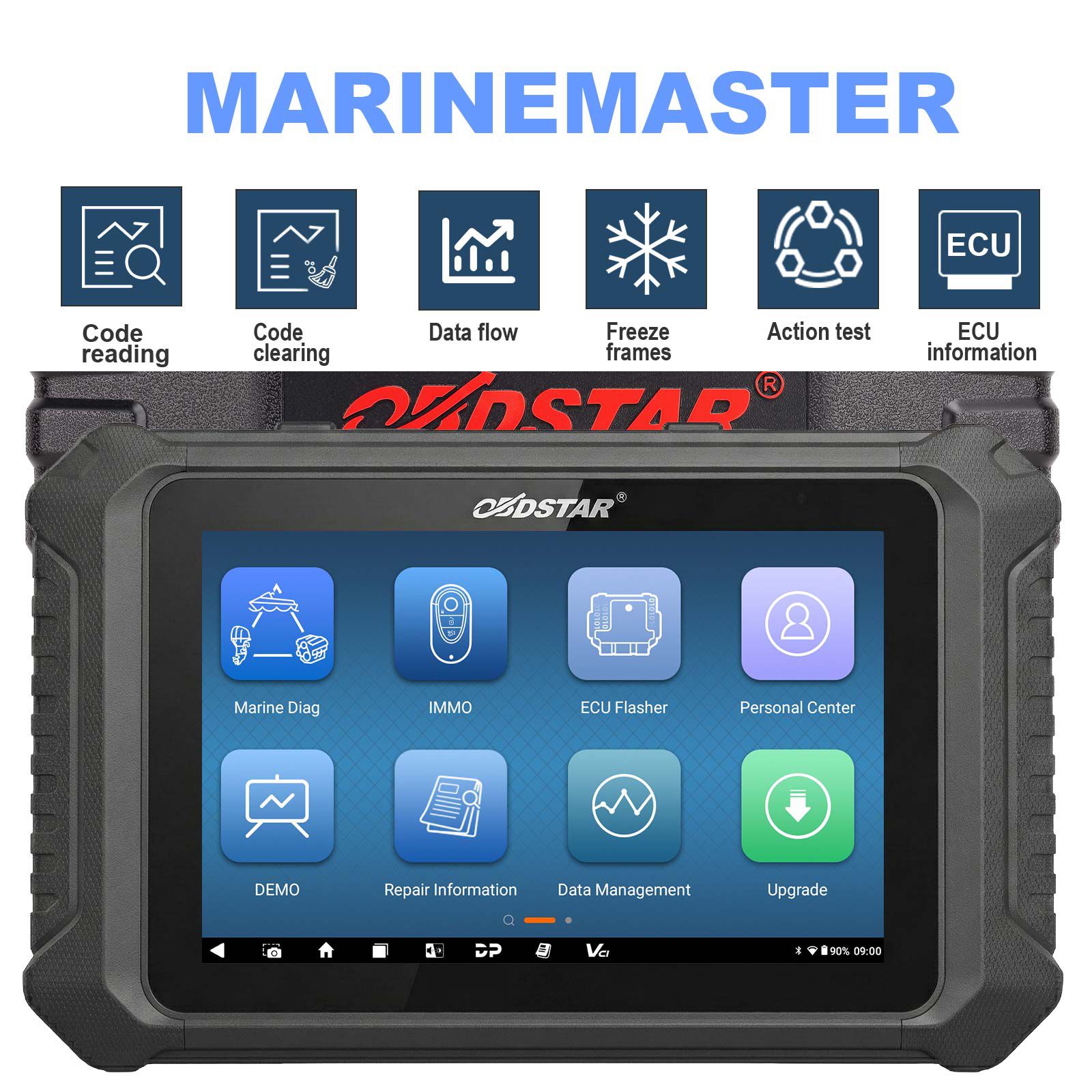 OBDSTAR Marine Master for Jet ski / Outboard/ Inboard/ Generator, Read/Clear Code, Data Flow, Freeze Frames, Action Test