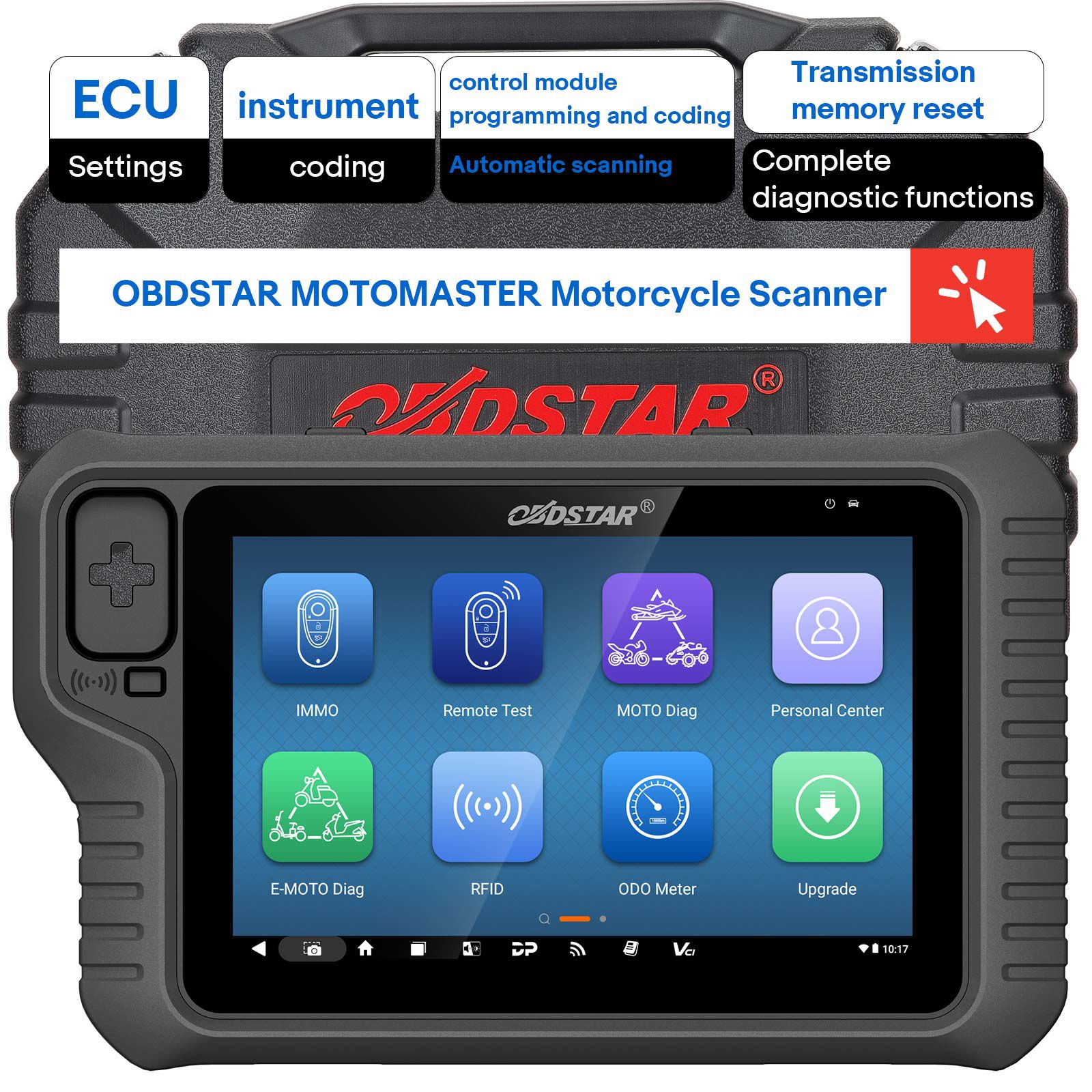 2025 OBDSTAR MOTOMASTER STD Motorcycle Scanner with Built-in CAN FD DoIP Support MOTO Diag IMΜΟ , ECU Flasher, ODO Meter, RFID, Remote Test