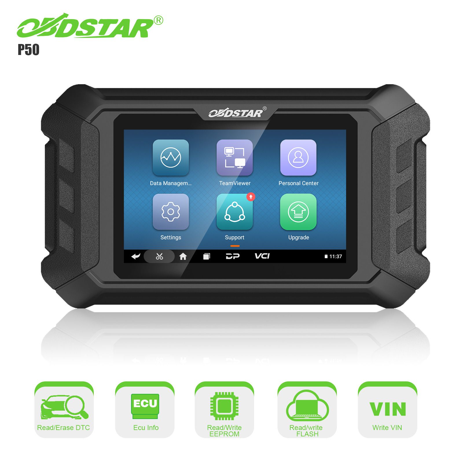 OBDSTAR P50 Airbag Reset Intelligent Airbag Reset Tool Covers 38 Brands and Over 6600+ ECU Part No.