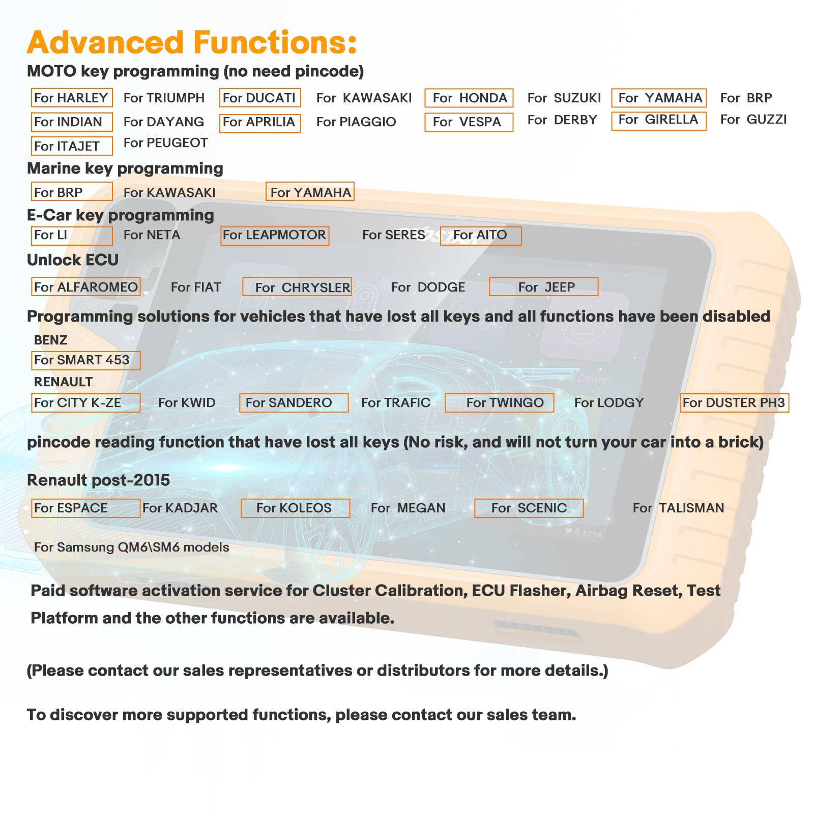 2025 OBDSTAR X300 Classic G3 Full Version Support Cluster Calibration, ECU Flasher, Airbag Reset, Test Platform For Car/ HD/ E-Car/ Moto/ Marine
