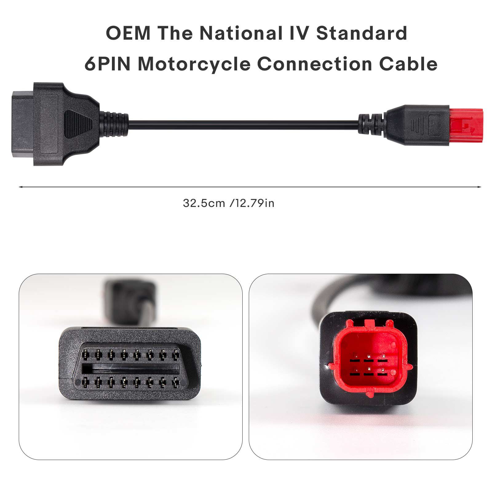 OEM The National IV Standard 6PIN Motorcycle Connection Cable for Motorcycle and Odometer Correction Function