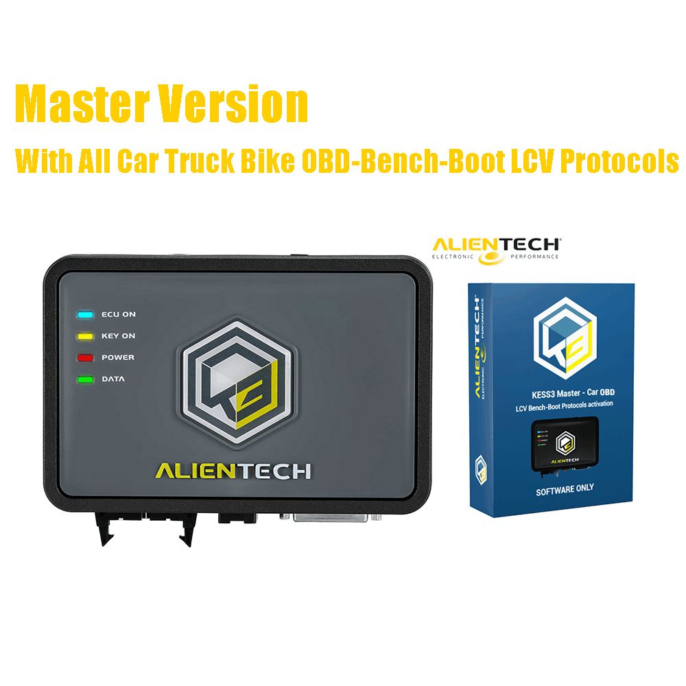 Original Alientech KESS V3 KESS3 Master Version with CAR-LCV + BIKE-ATV + TRUCK-TRACTORS MARINE with OBD/BENCH/BOOT Protocols