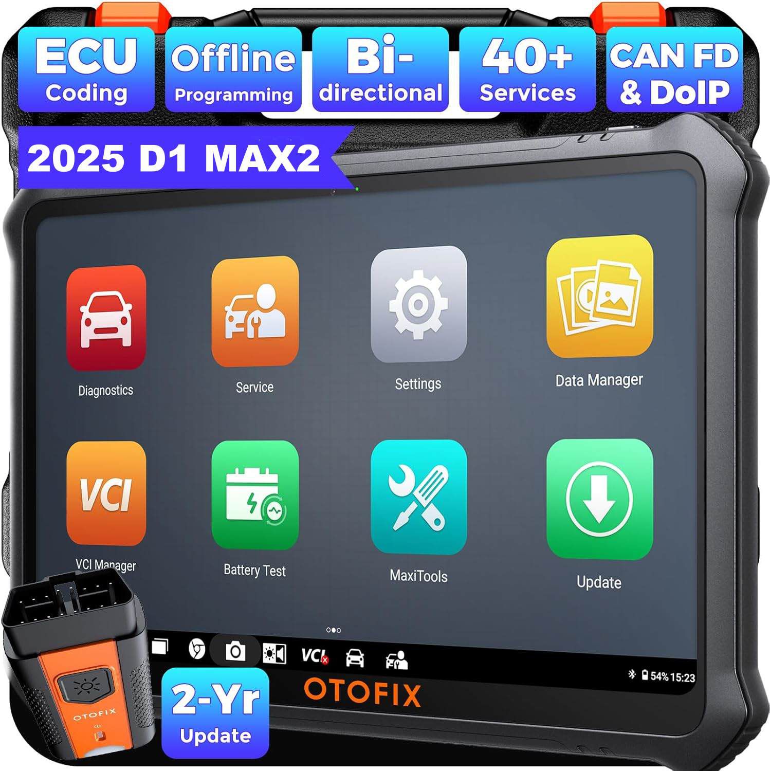 2025 OTOFIX D1 MAX2 Professional Bi-directional Diagnostic Tool Supports CAN FD DoIP 40+ Service Functions ECU Coding