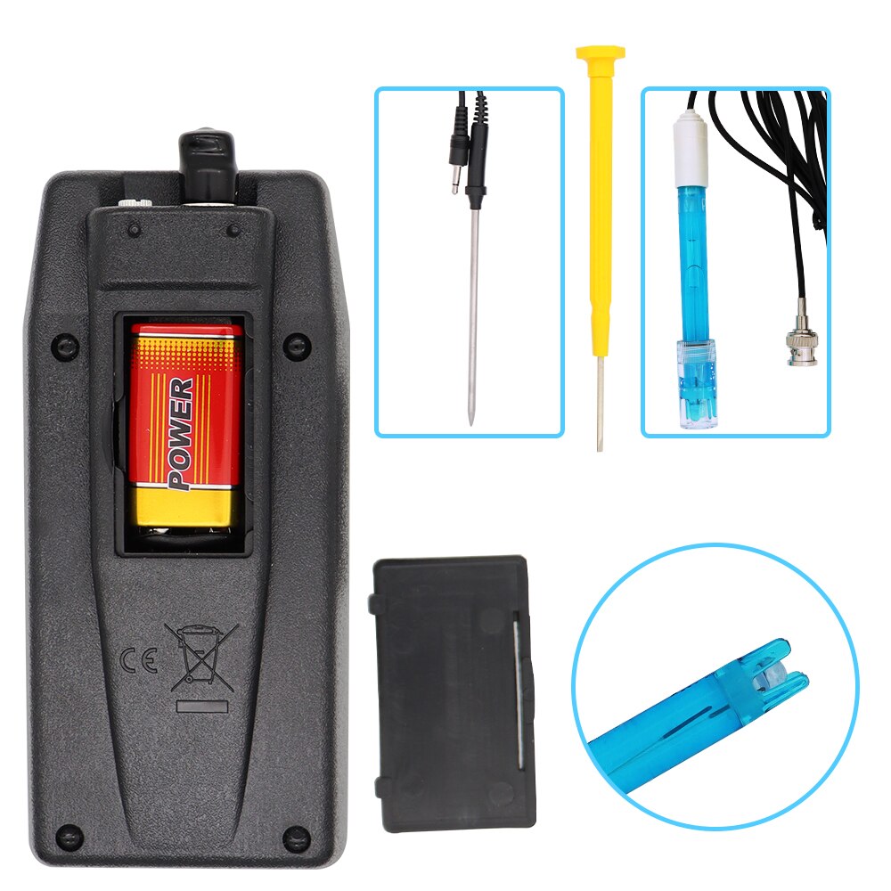 pH-8424 pH/ORP/TEMP Meter High Accuracy 3 in 1 Portable with Replaceable pH & ORP Electrodes Temperature Probe