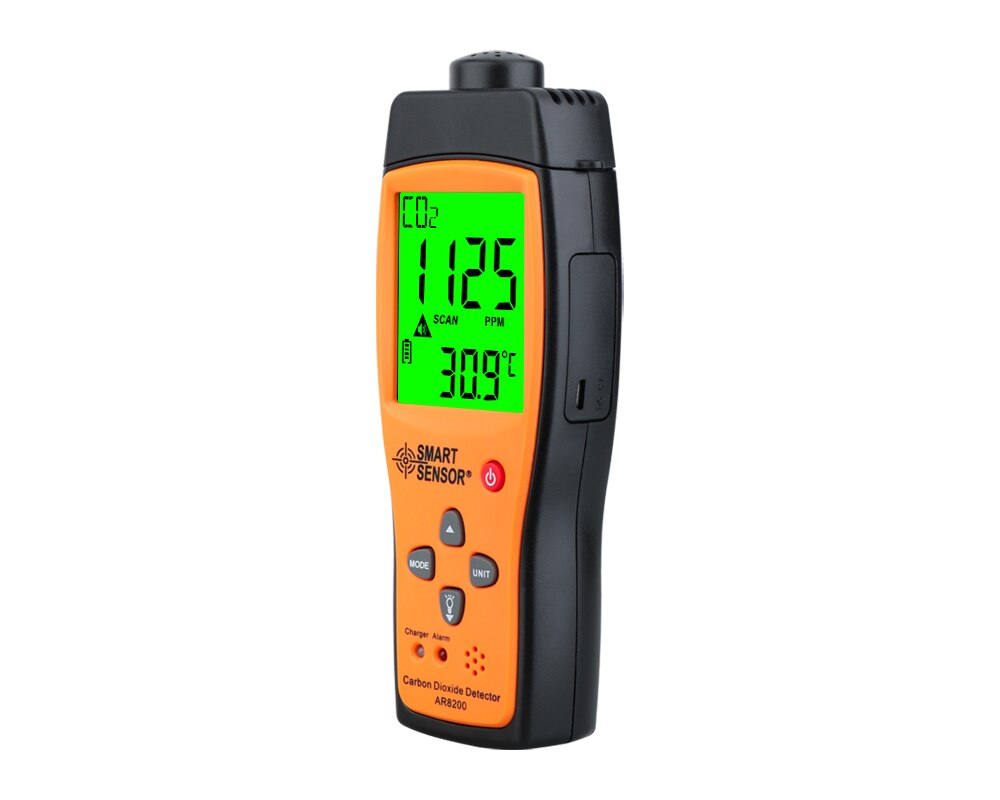 AR8200 Professional Carbon Dioxide Detector CO2 Meter Monitor Gas Detector Gas Analyzer Indoor Air Quality Monitor Tester Rechargeable