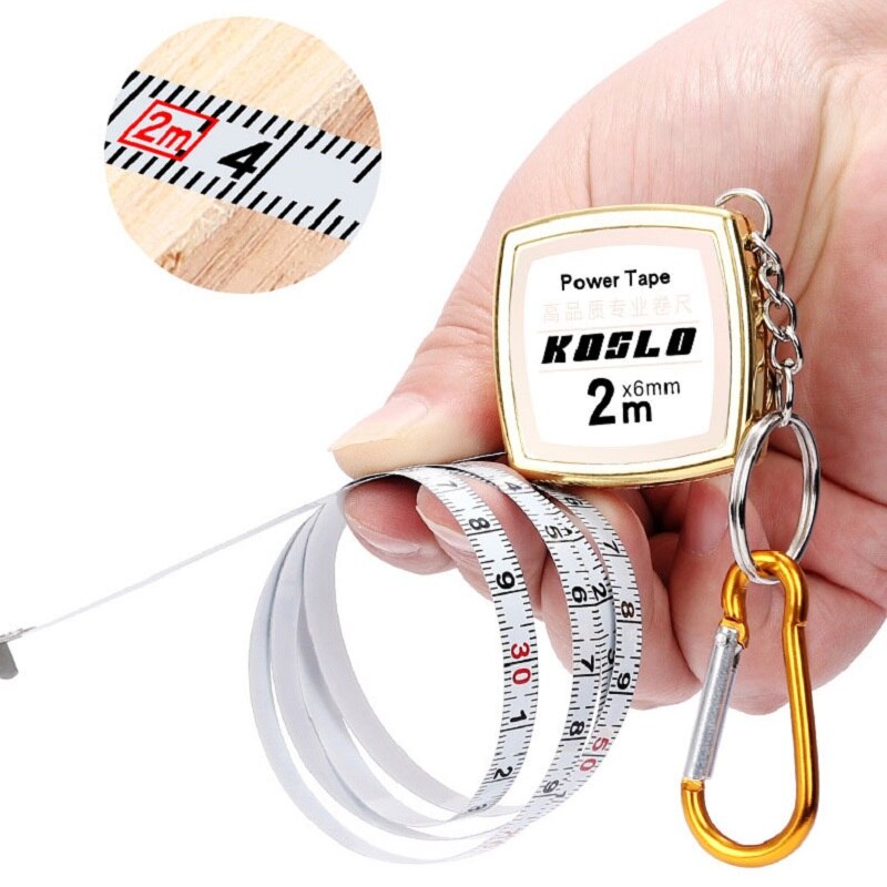 2M Retractable Ruler Measure Tape Keychain Construction Tools Roulette Measuring Instruments Pocket Centimeter Woodworking