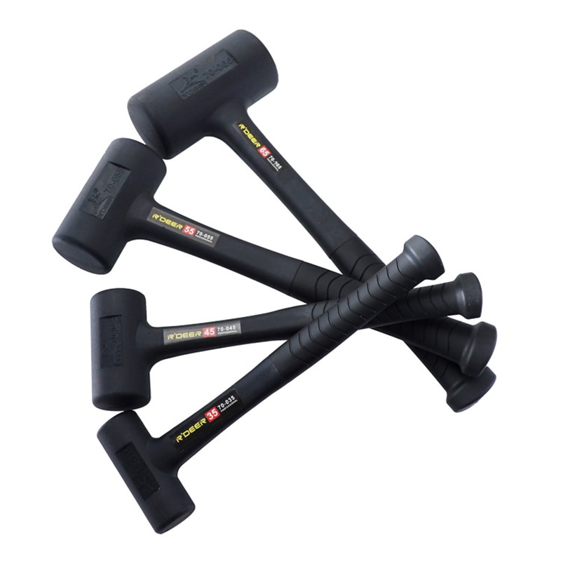 Rubber Shockproof Hammer Wear-resistant Anti-skid Hammer Round Head No Rebound Shock-absorbing Hammer Practical Hand Tools