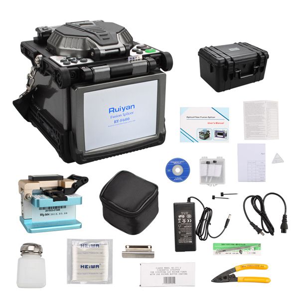 Original RY-F600 Fusion Splicer with Optical Fiber Cleaver automatic focus function 5.6