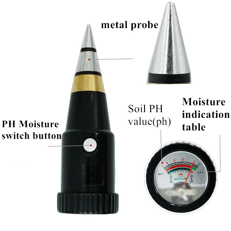 New Soil ph moisture meter handheld moisture humidity meter ph tester for Garden soil Metal probeVT-05 10-80% Hygrometer